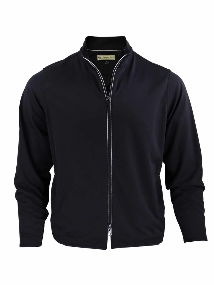 Donald Ross Mens Otto Long Sleeve Full Zip Jacket - BLACK