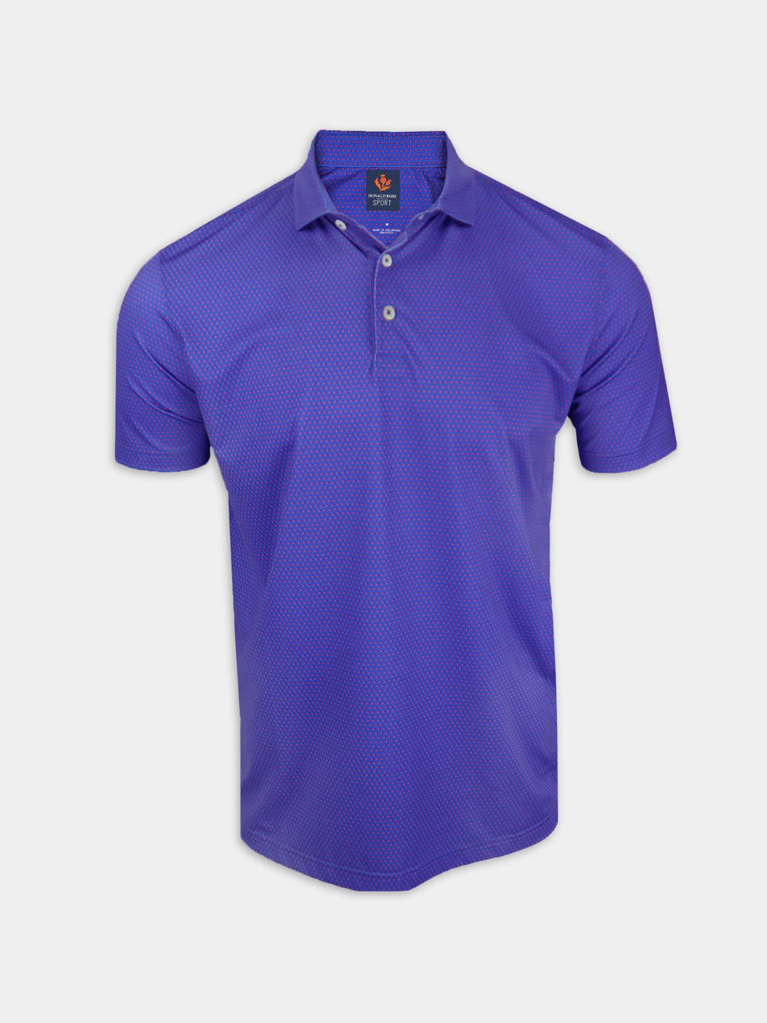 Donald Ross Men's Austin Polka Dot Sport Fit Polo - COBALT / PRIMROSE
