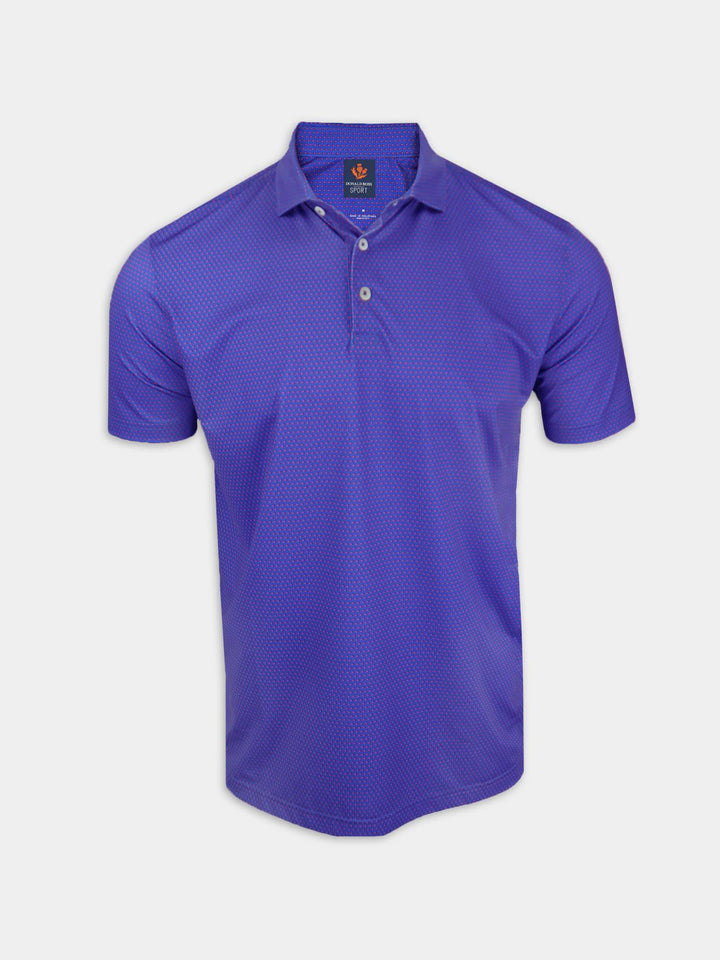 Donald Ross Men's Austin Polka Dot Sport Fit Polo - COBALT / PRIMROSE