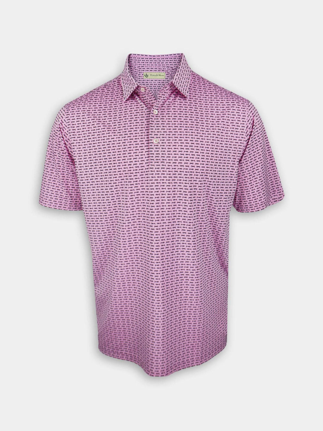 Donald Ross Men's Bonefish Print Jersey Polo - ORCHID / BLACK