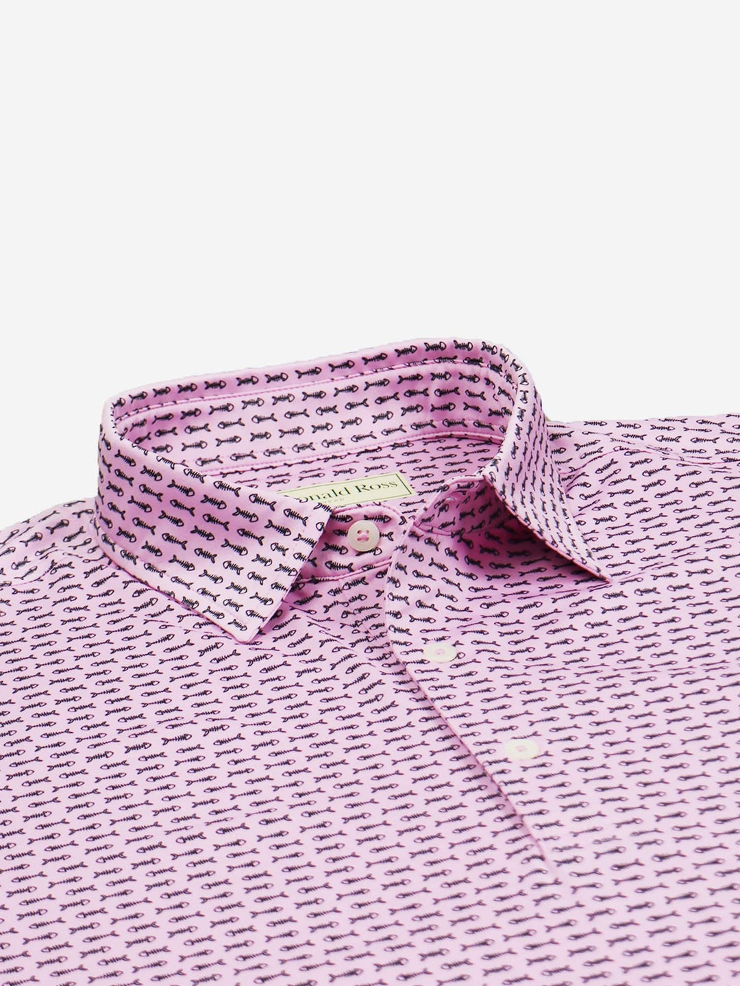 Donald Ross Men's Bonefish Print Jersey Polo - ORCHID / BLACK