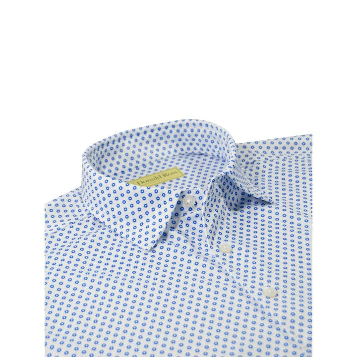 Donald Ross Men's Classic Fit Sun Print Polo - WHITE / ROYAL