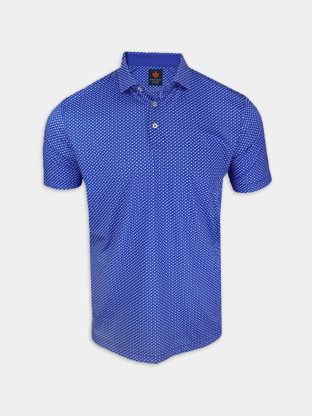 Donald Ross Men's Sport Fit Leo Animal Print Polo - COBALT / WHITE