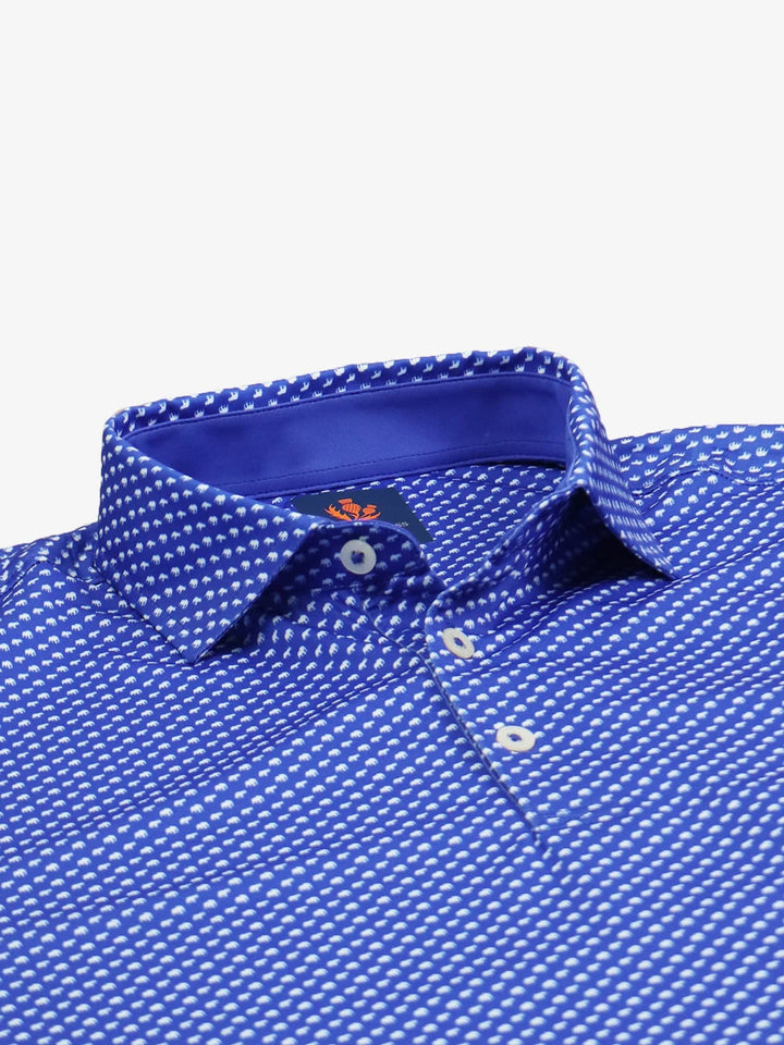 Donald Ross Men's Sport Fit Leo Animal Print Polo - COBALT / WHITE
