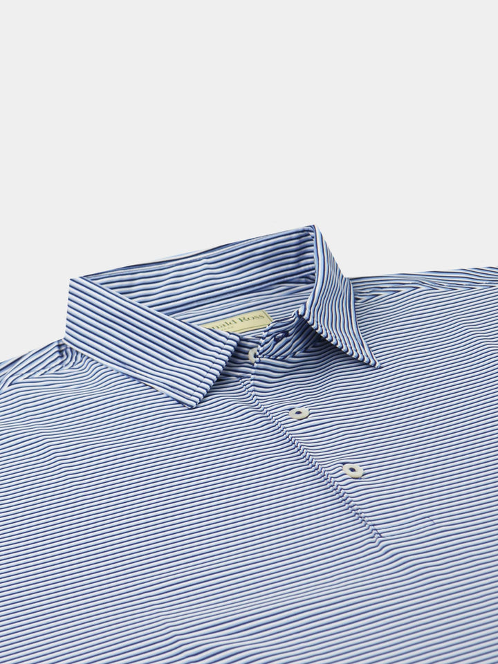 Donald Ross Mens Short Sleeve Jersey Polo- NAVY/ BLUE JAY/WHITE