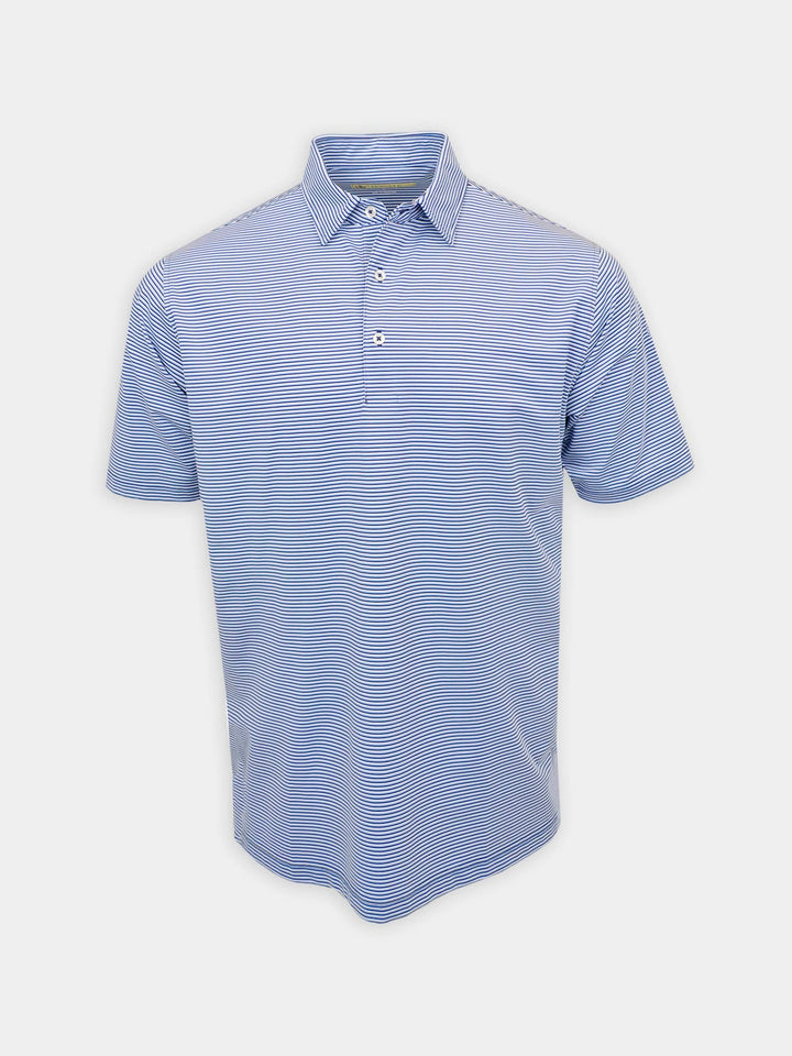 Donald Ross Mens Short Sleeve Jersey Polo- NAVY/ BLUE JAY/WHITE