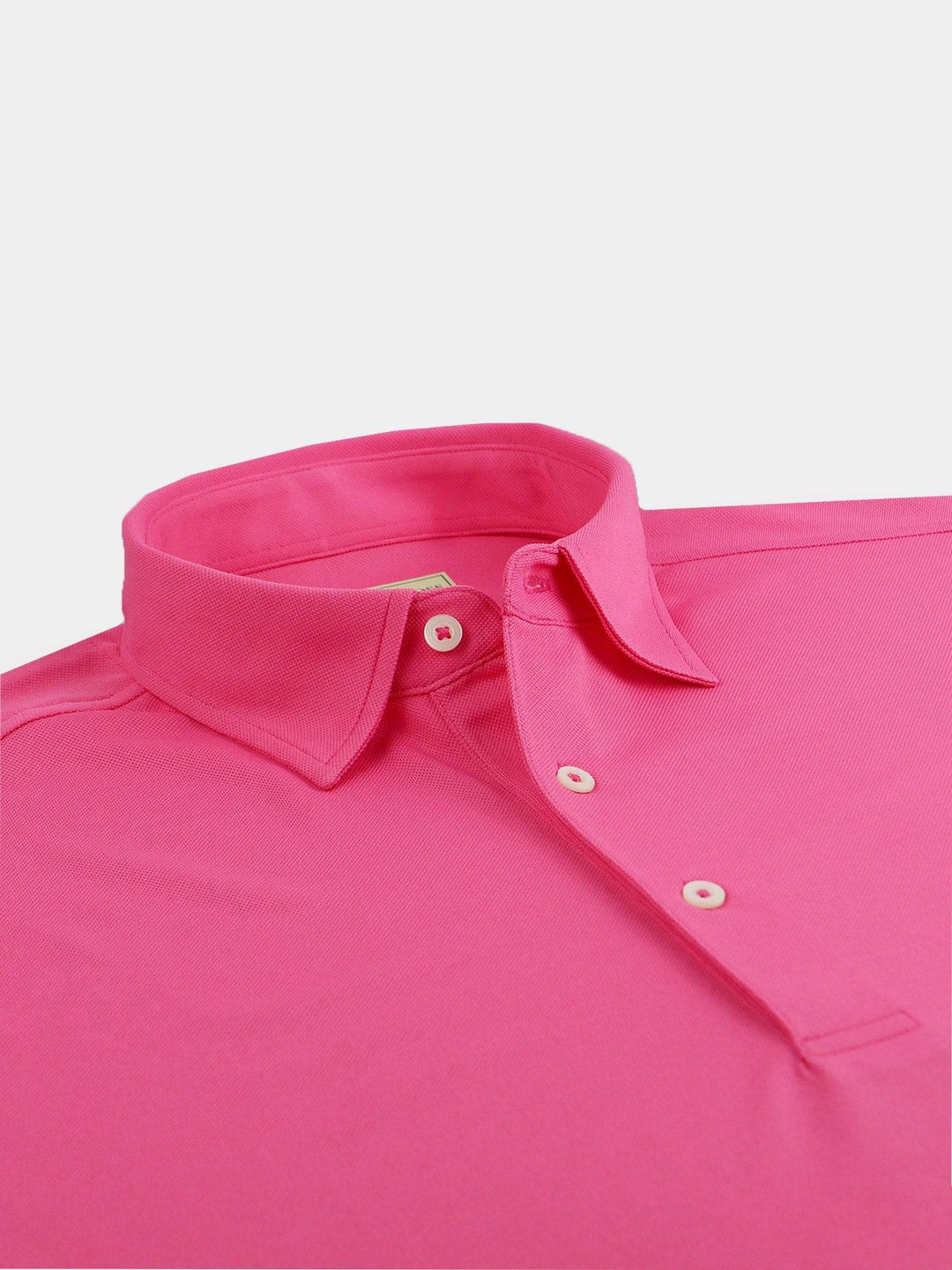 Donald Ross Mens Solid Pique Self Collar Performance Polo - PINK BERRY