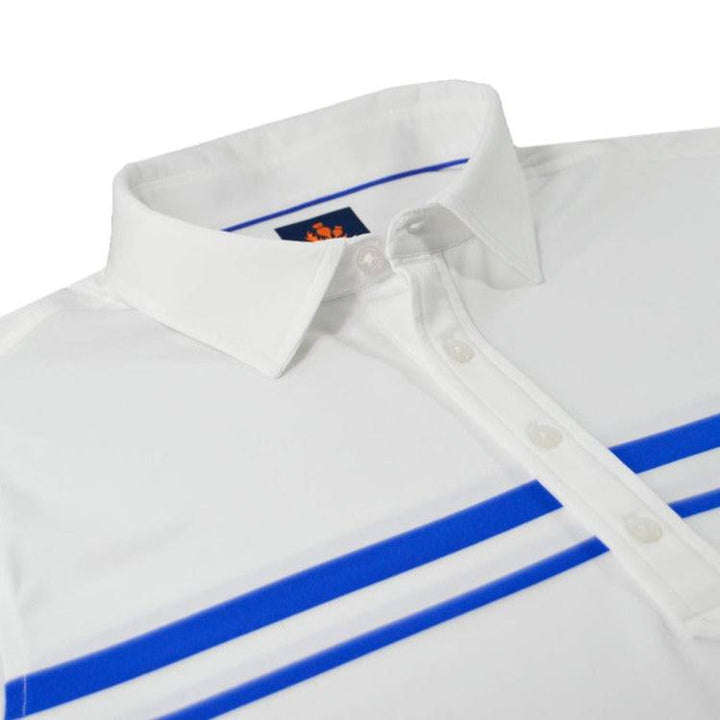 Donald Ross Mens Sport Fit Riley Polo - WHITE/ROYAL