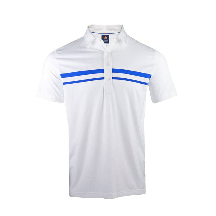 Donald Ross Mens Sport Fit Riley Polo - WHITE/ROYAL