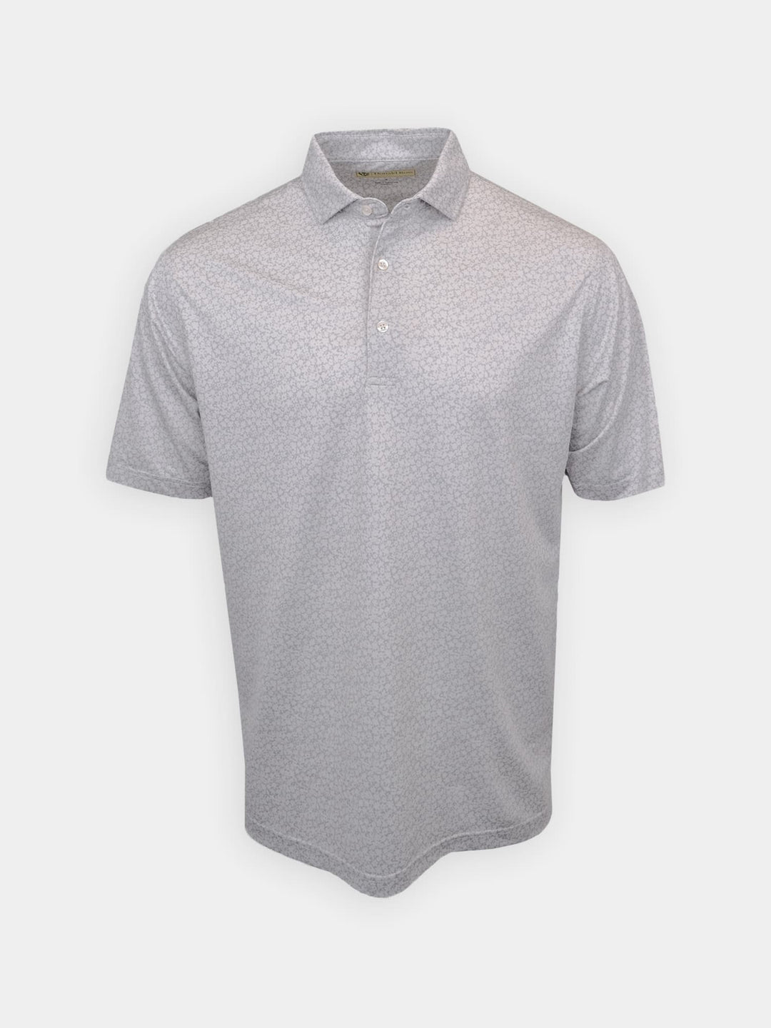 Donald Ross Mens Tonal Rory Floral Polo - PEWTER