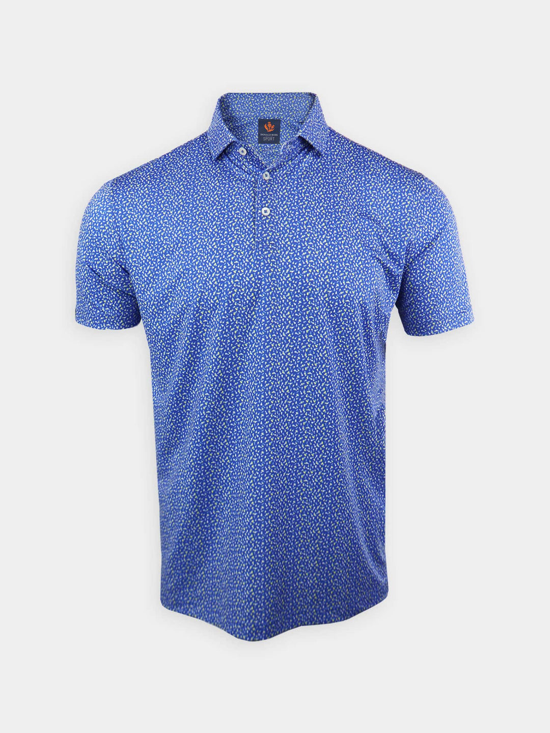 Donald Ross Men's Sport Fit Waylon Hot Air Balloons Print Polo - LAPIS / MULTI