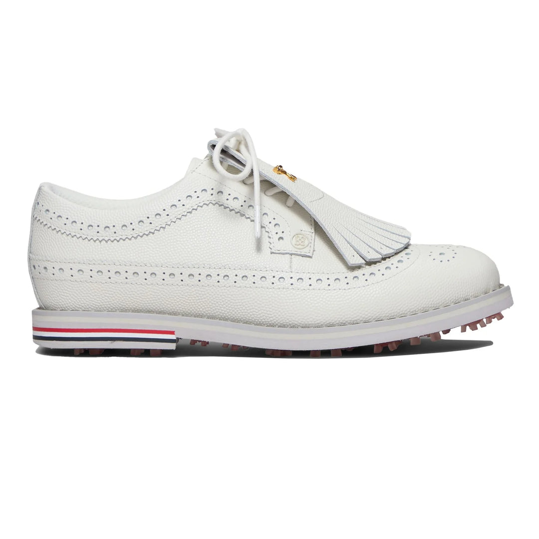 G/FORE WOMEN'S GALLIVANTER LEATHER LONGWING KILTIE GOLF SHOE - SNOW