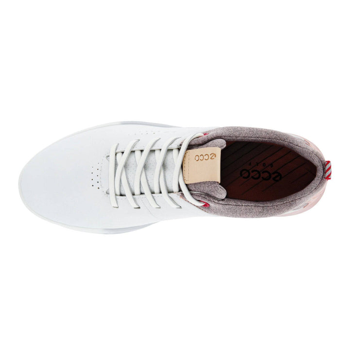 Ecco Womens S-Three Golf Shoess - WHITE/SILVER PINK