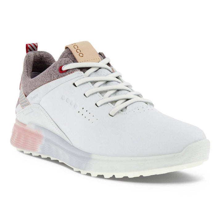 Ecco Womens S-Three Golf Shoess - WHITE/SILVER PINK