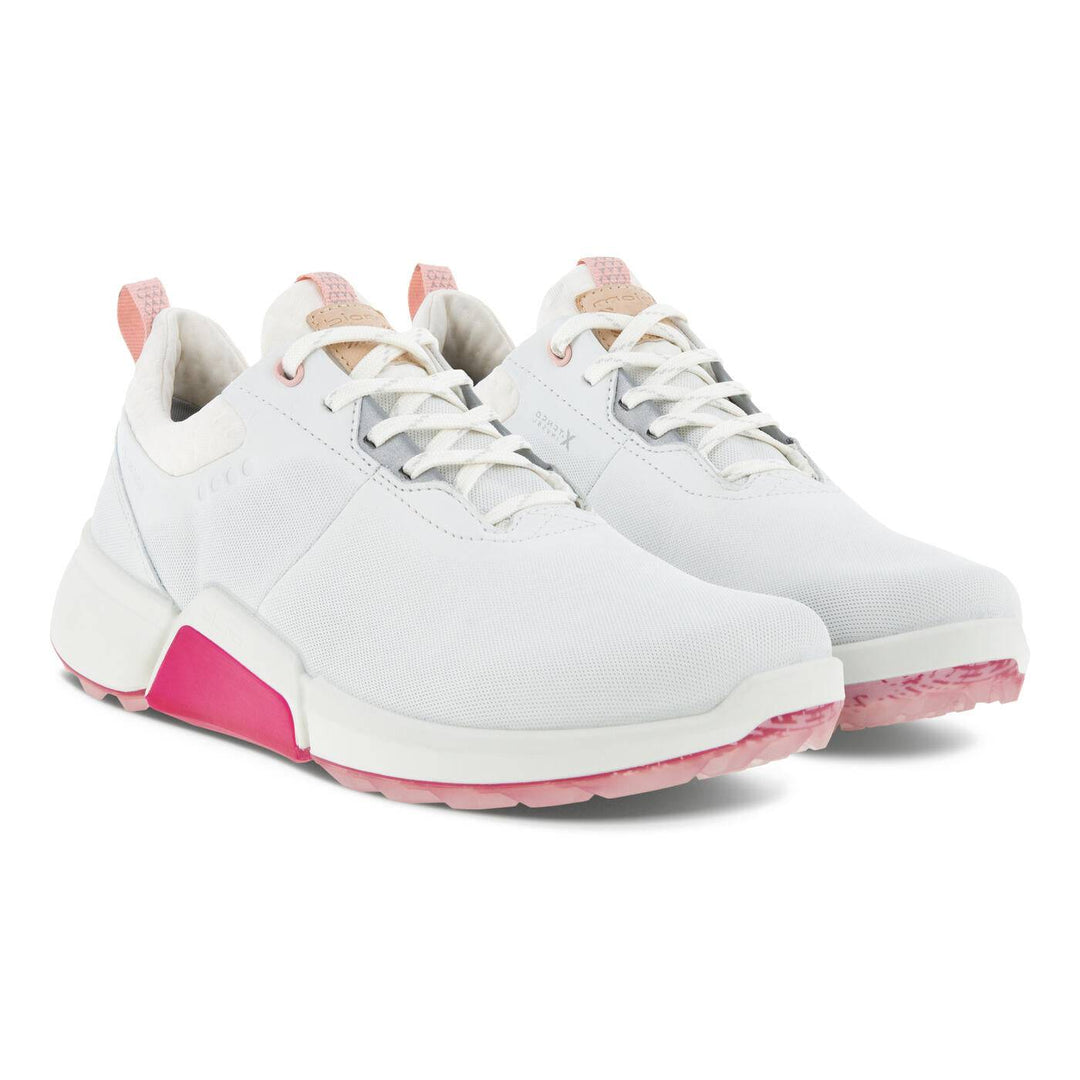 Ecco Womens Golf Biom H4 GORE-TEX Shoes - WHITE/SILVER PINK