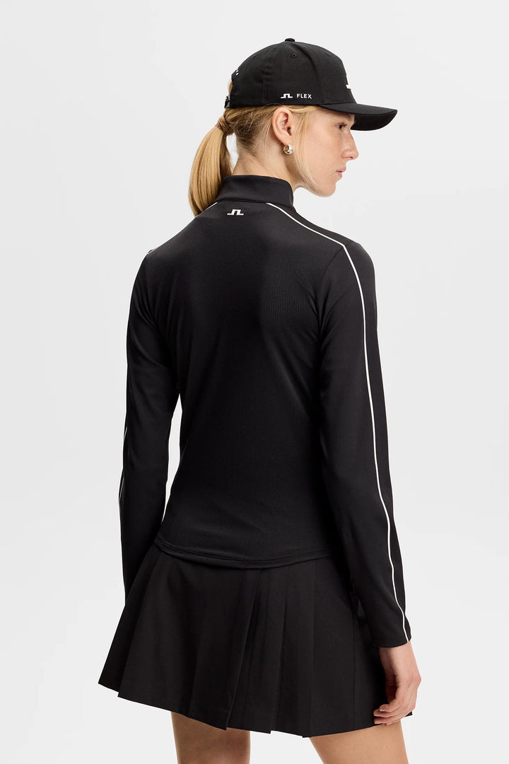 J.Lindeberg Women's Adiola Quarter Zip Mid Layer - BLACK