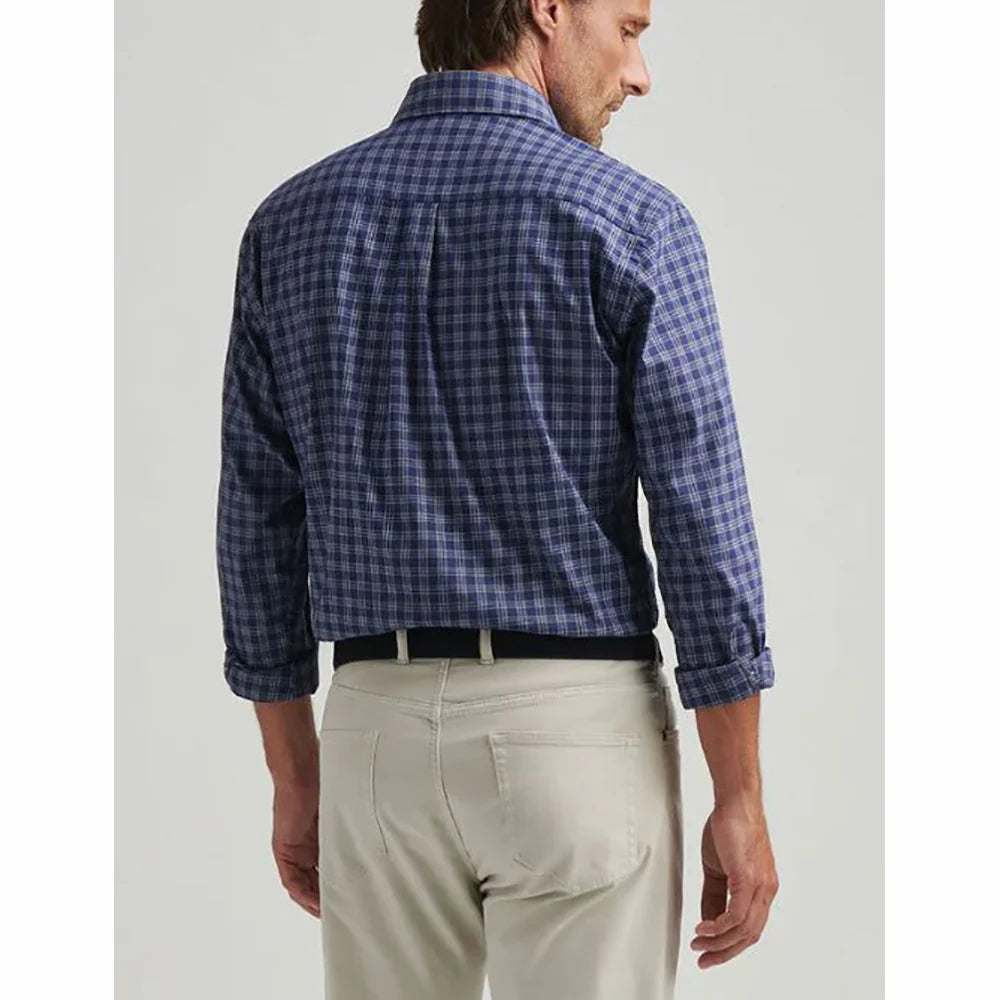 Peter Millar Men's Classic Fit Elton Crown Lite Cotton Stretch Sport Shirt - NAVY