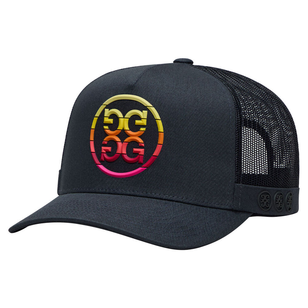 G/FORE MEN'S GRADIENT CIRCLE G'S COTTON TWILL TRUCKER HAT - CHARCOAL