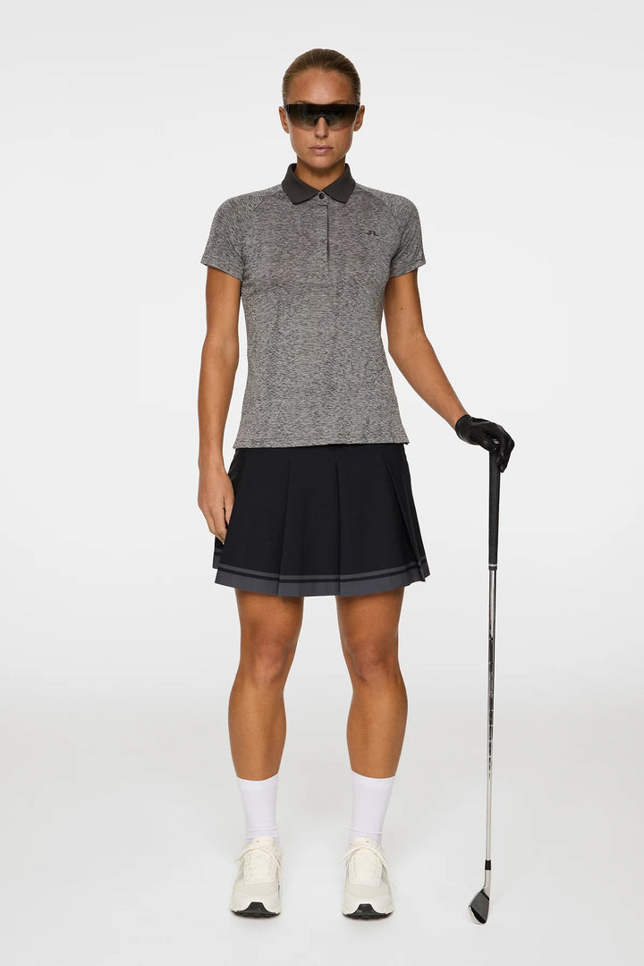 J.Lindeberg Women's MINNIE Polo - DARK GREY MELANGE