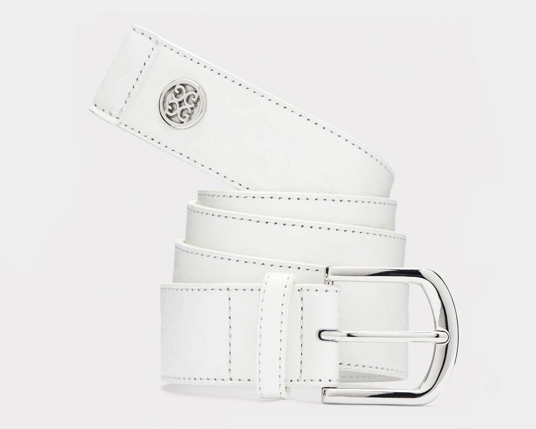 G/FFORE MEN'S SKULL & TEE DEBOSSED LOGO BELT - SNOW