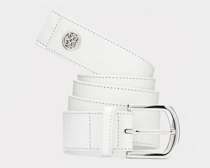 G/FFORE MEN'S SKULL & TEE DEBOSSED LOGO BELT - SNOW