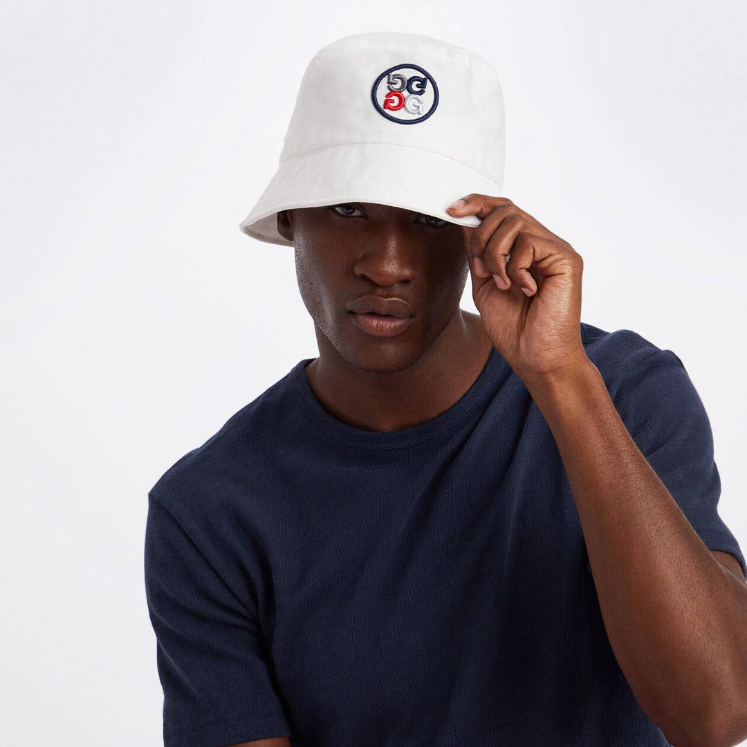G/FORE MEN'S GRADIENT CIRCLE G's WOVEN BUCKET HAT - SNOW