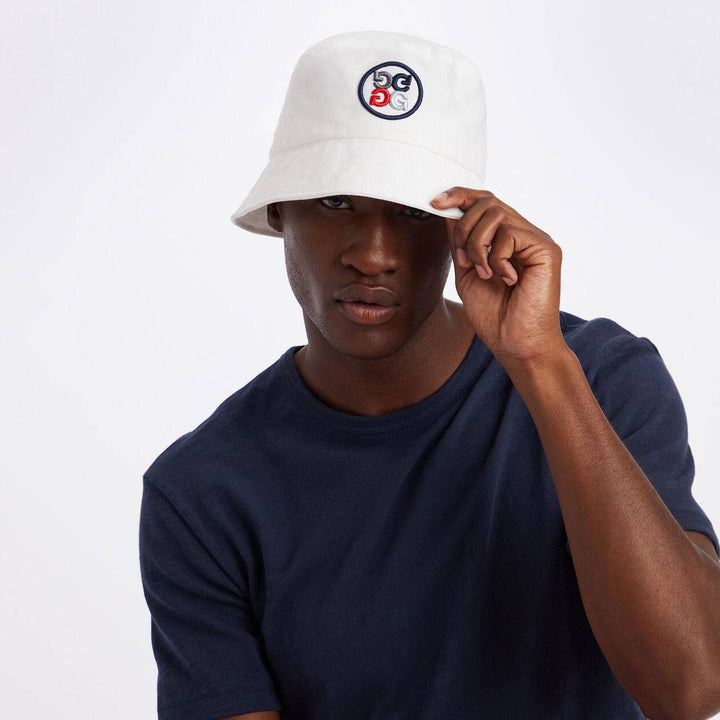 G/FORE MEN'S GRADIENT CIRCLE G's WOVEN BUCKET HAT - SNOW
