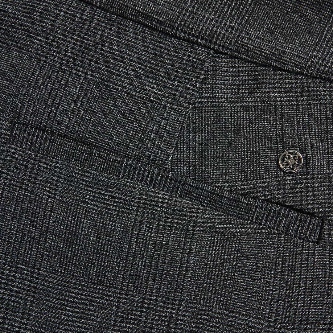 G/FORE WOMEN'S CUFFED GLEN PLAID STRETCH PLAID TROUSERS - CHARCOAL HEATHER GREY