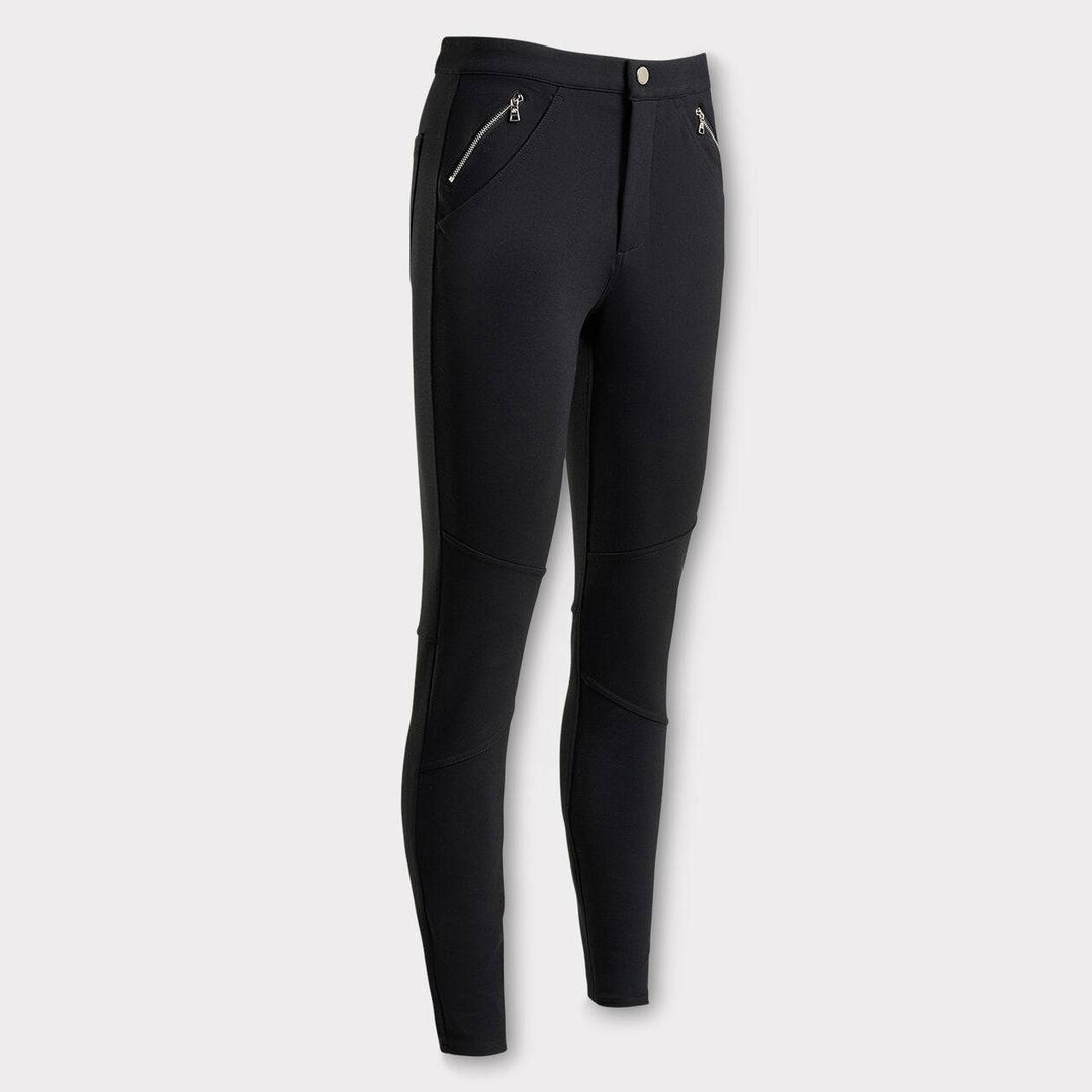 G/FORE WOMEN'S SLIM LEG PONTE MOTTO PANTS - ONYX