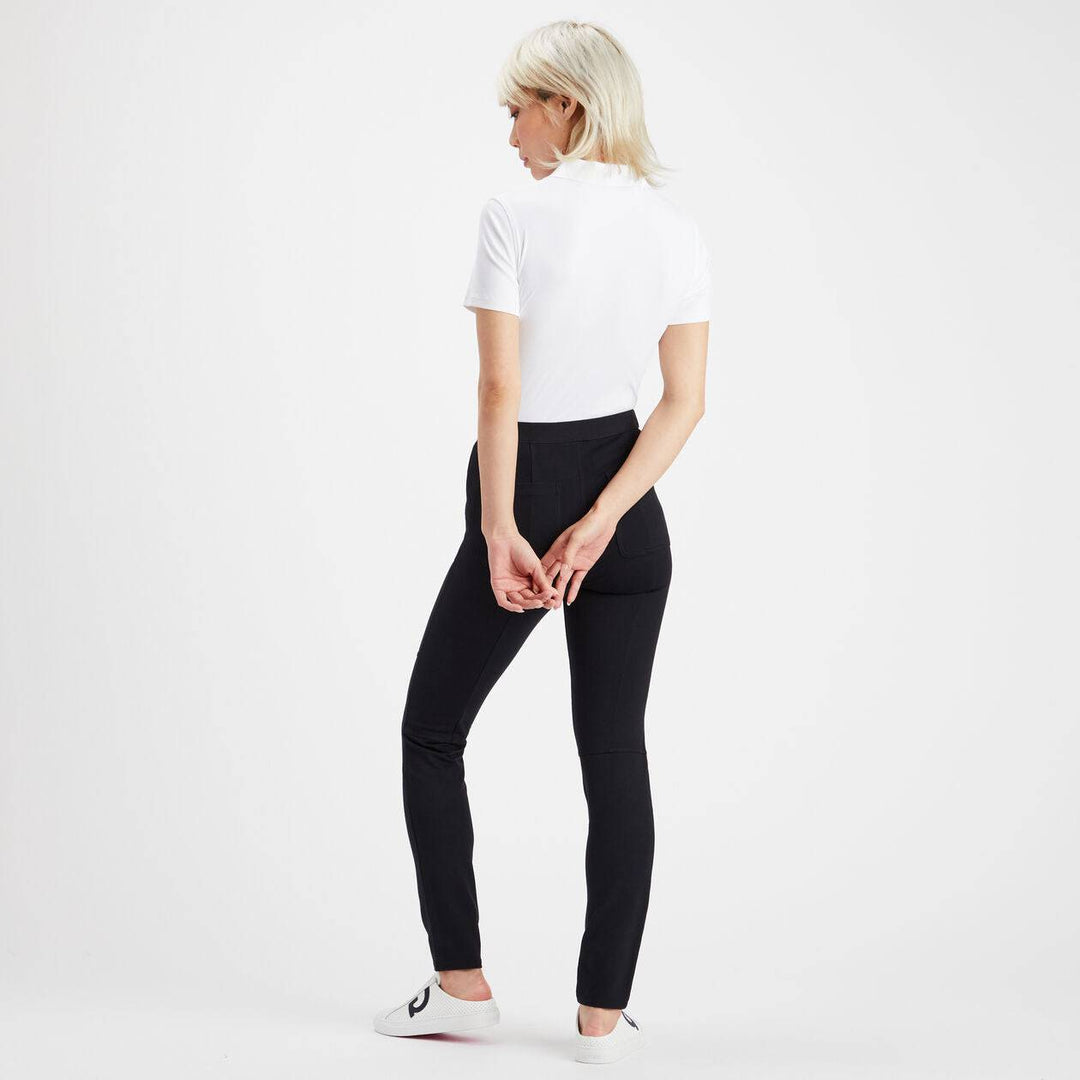 G/FORE WOMEN'S SLIM LEG PONTE MOTTO PANTS - ONYX
