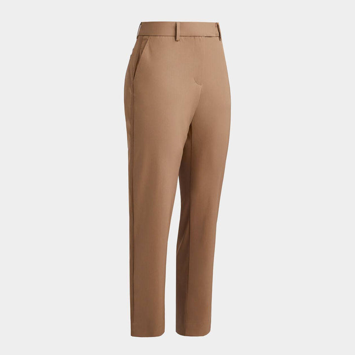 G/FORE WOMEN'S STRETCH TECH TWILL MID RISE STRAIGHT LEG TROUSER  - FAWN