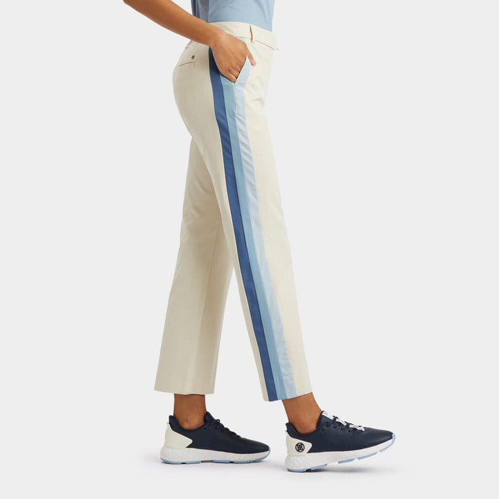 G/FORE WOMEN'S SIDE STRIPE STRETCH TECHNICAL TWIL TROUSER - STONE
