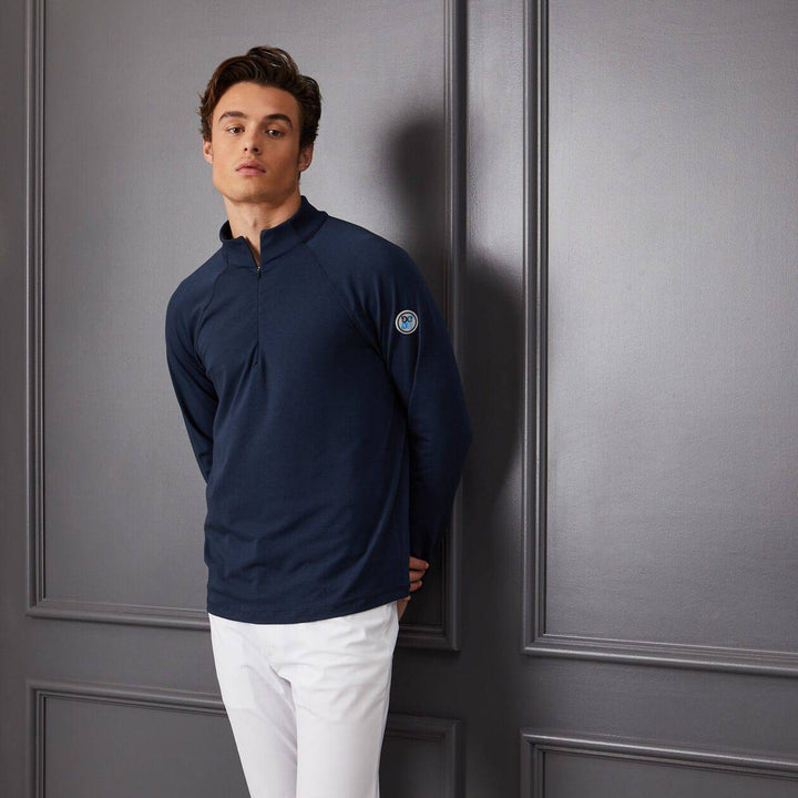 G/Fore Mens Luxe Quarter Zip Mid Layer - TWILIGHT