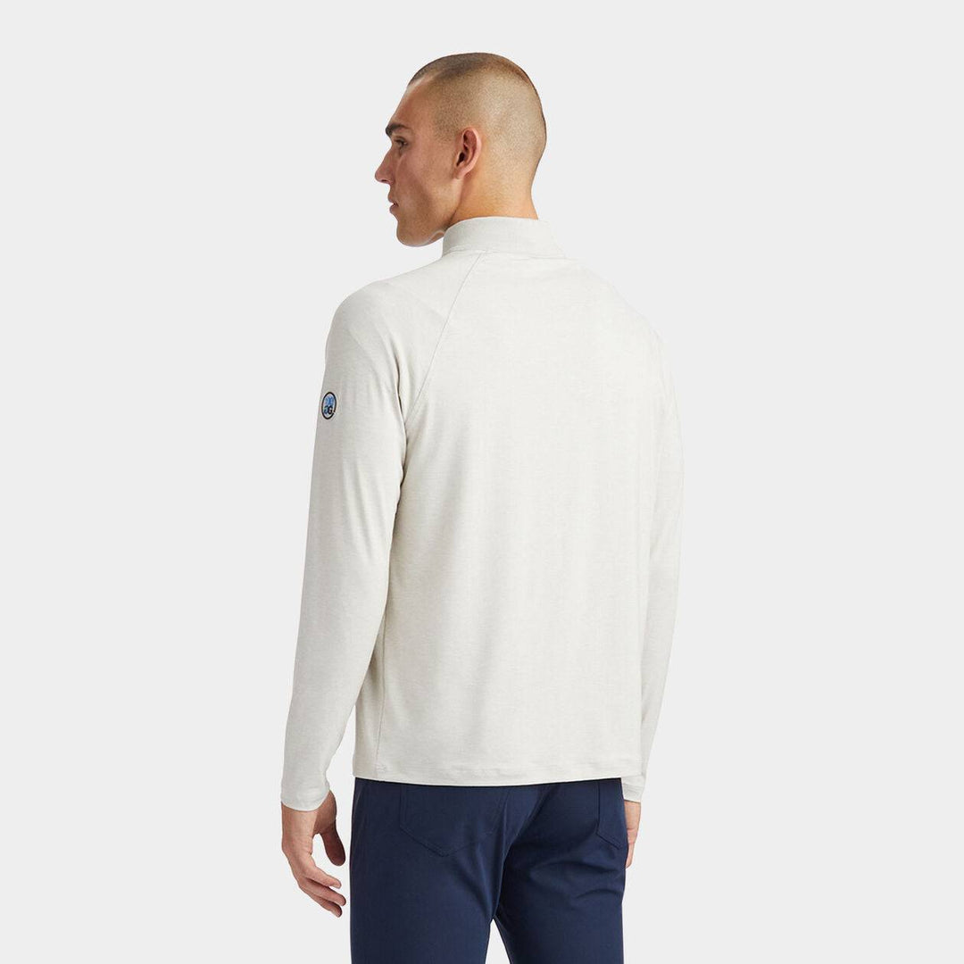 G/FORE MEN'S MELANGE LUXE QUARTER ZIP MID LAYER - STONE