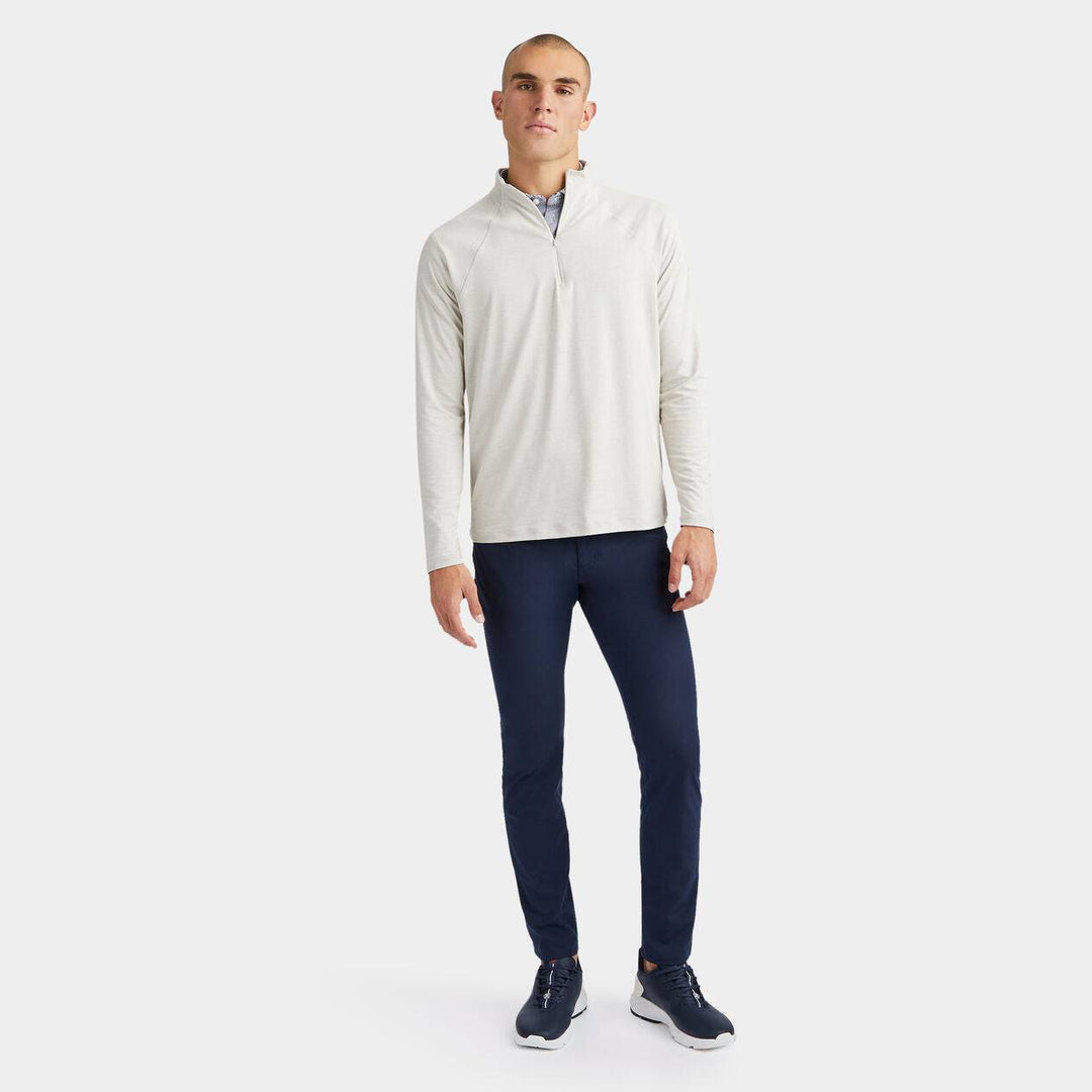 G/FORE MEN'S MELANGE LUXE QUARTER ZIP MID LAYER - STONE