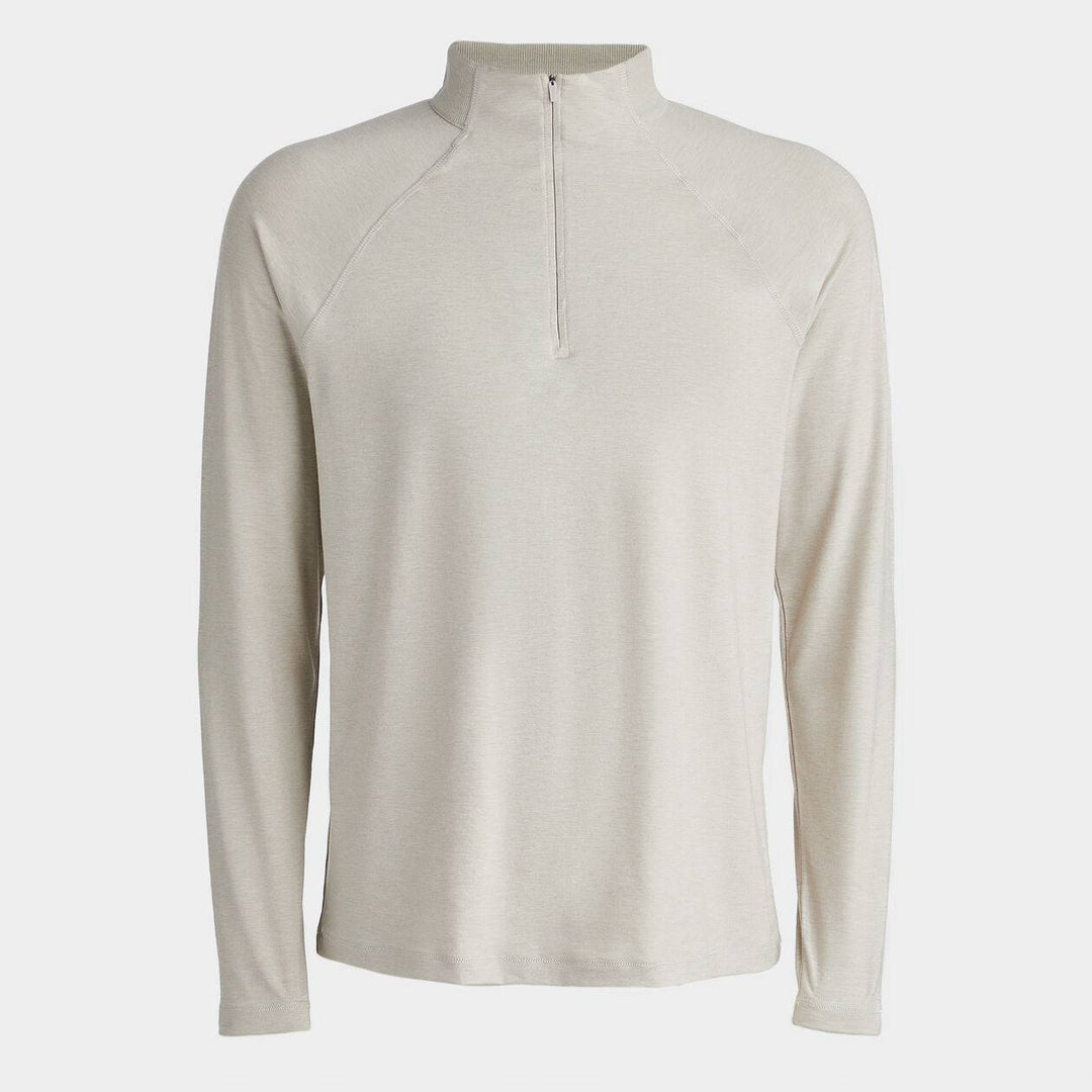 G/FORE MEN'S MELANGE LUXE QUARTER ZIP MID LAYER - STONE