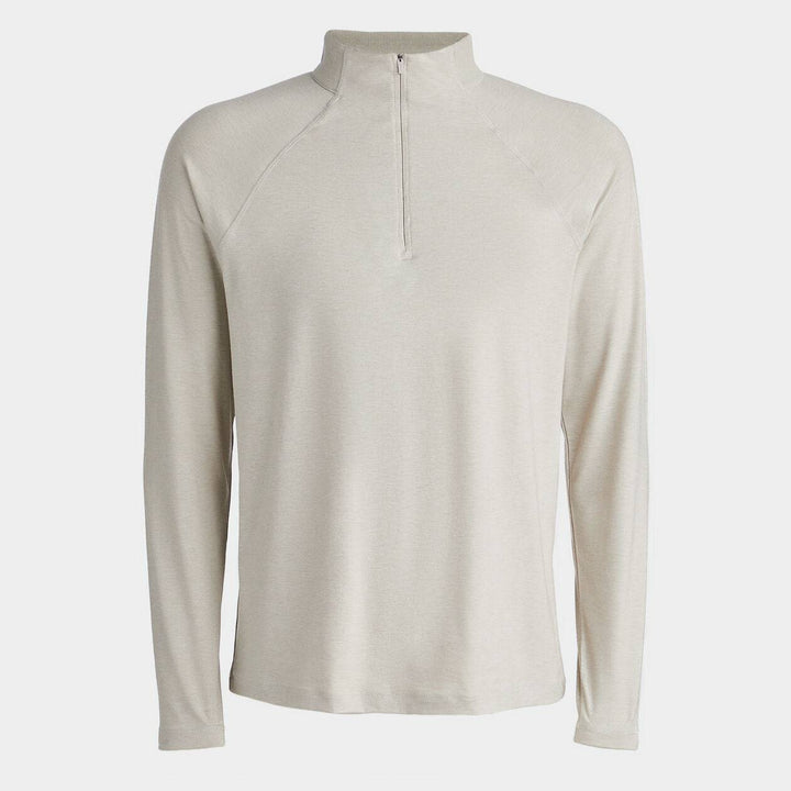 G/FORE MEN'S MELANGE LUXE QUARTER ZIP MID LAYER - STONE