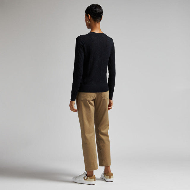 G/FORE WOMEN'S COTTON TWILL HIGH RISE STRAIGHT TAPERED LEG TROUSER - DUNE