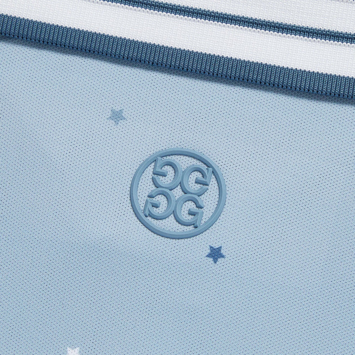 G/FORE MEN'S MINI STARS BANDED SLEEVE TECH PIQUÉ POLO - FJORD BLUE