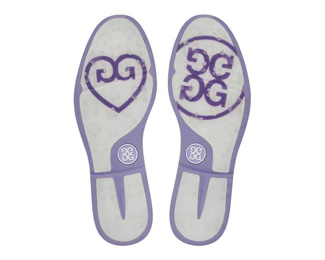 G/FORE WOMEN'S GROSGRAIN GALLIVANTER GOLF SHOE - SNOW / AMETHYST