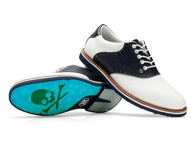 G/FORE MEN'S SADDLE GALLIVANTER GOLF SHOES - SNOW / TWILIGHT