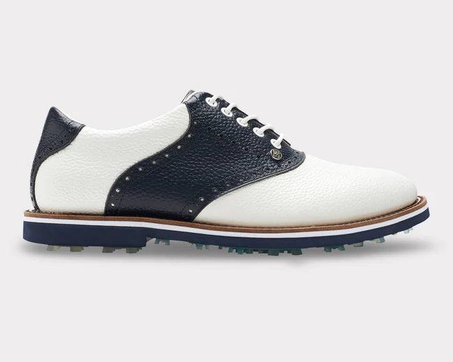 G/FORE MEN'S SADDLE GALLIVANTER GOLF SHOES - SNOW / TWILIGHT