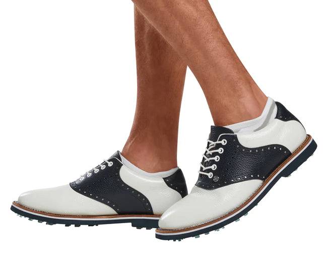 G/FORE MEN'S SADDLE GALLIVANTER GOLF SHOES - SNOW / TWILIGHT