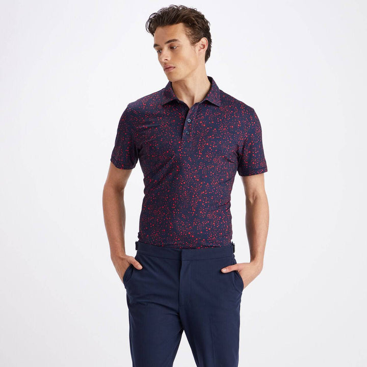 G/FORE MEN'S LTD EDITION CONSTELLATION TECH JERSEY SLIM FIT POLO - TWILIGHT