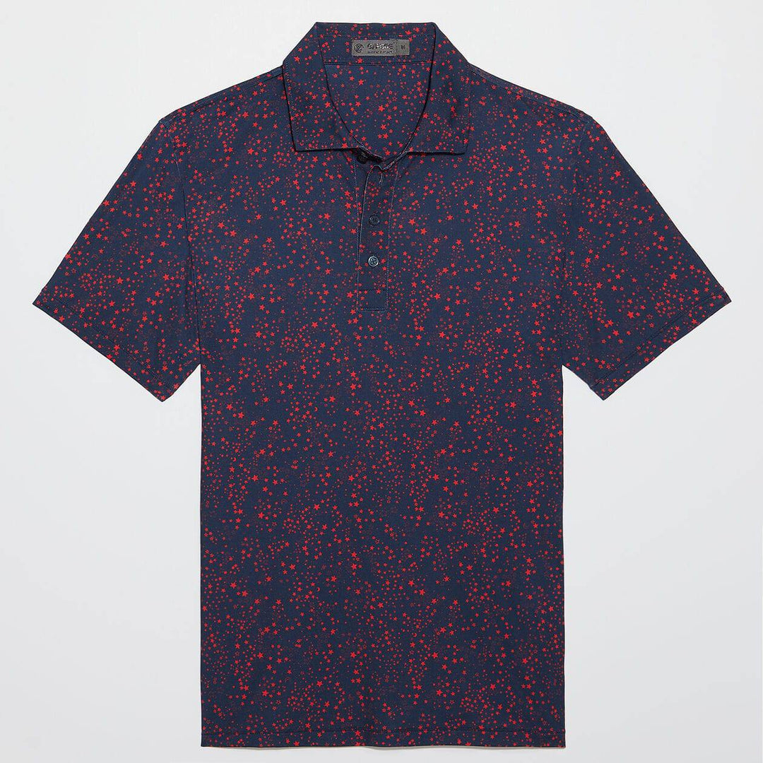 G/FORE MEN'S LTD EDITION CONSTELLATION TECH JERSEY SLIM FIT POLO - TWILIGHT