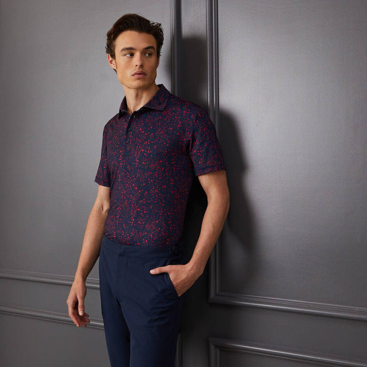 G/FORE MEN'S LTD EDITION CONSTELLATION TECH JERSEY SLIM FIT POLO - TWILIGHT