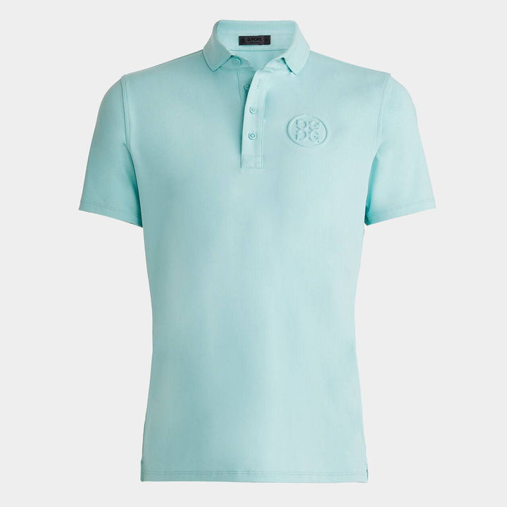 G/FORE MEN'S LTD EDITION EMBOSSED CIRCLE G'S TECH JERSEY POLO - SEAGLASS