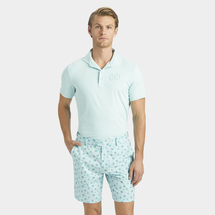 G/FORE MEN'S LTD EDITION EMBOSSED CIRCLE G'S TECH JERSEY POLO - SEAGLASS