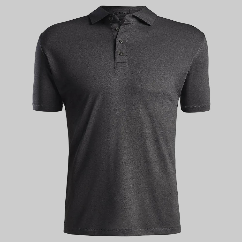 G/Fore Mens Essential Pique Polo - CHARCOAL HEATHER GREY