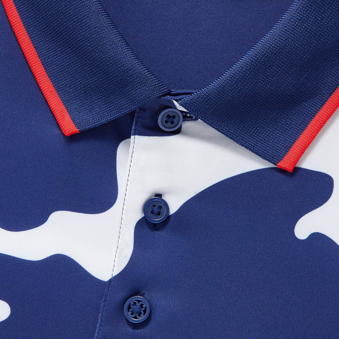 G/FORE MEN'S LTD EDITION EXPLODED CAMO TECH JERSEY POLO - BLUEPRINT